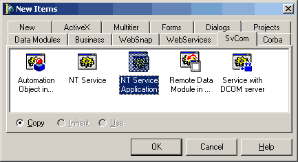 New NT Service Application